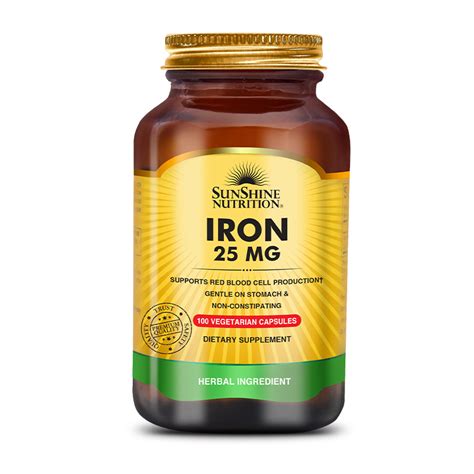 Iron 25 Mg Capsules 100s Sunshine Nutrition