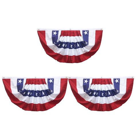 3 Pack American Flag Bunting Pleated Fan Patriotic Bunting Flag Usa