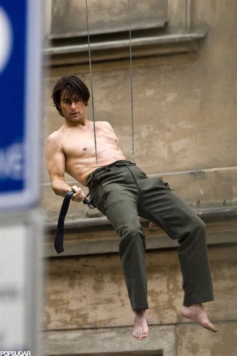 Tom Cruise Was Shirtless Dangling From A Building For The Filming Of