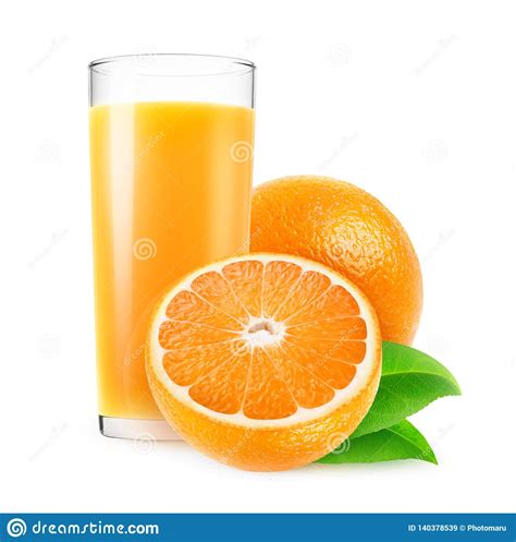 Isolated Glass Of Orange Juice And Fruits Stock Image Image Of Food