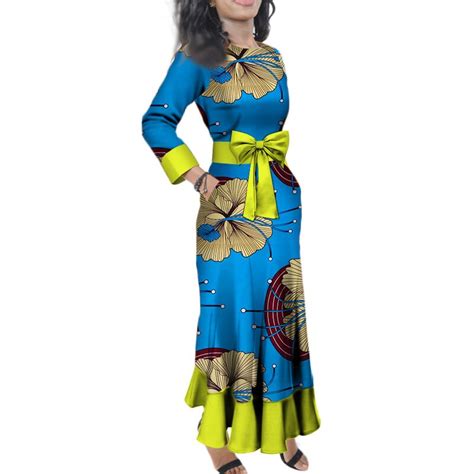 Plus Size African Dashiki Dresses Cotton Brand Custom Clothing O Neck