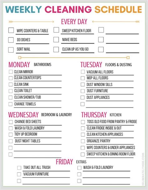 Free Printable Weekly Cleaning Schedule Money Saving Mom® Cleaning