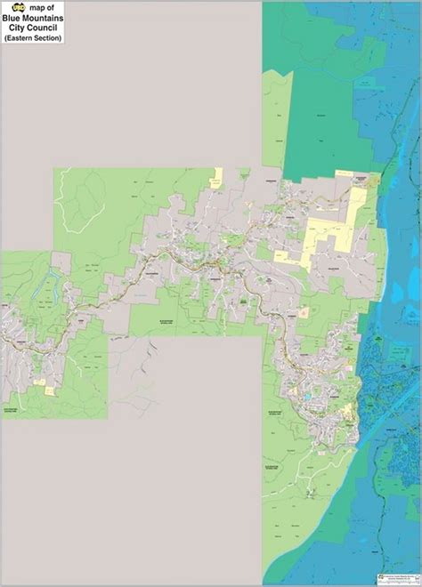 Blue Mountains East Council Local Government Area Large Map 125000 Lga