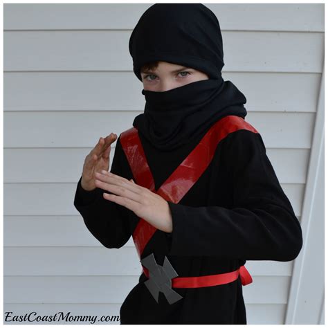 This type of ninja mask is less realistic but much simpler to make. East Coast Mommy: Easy Black Ninja Costume (no sewing required)