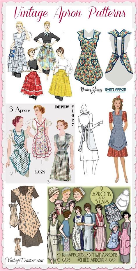 Retro Vintage Apron Patterns Sewing Patterns Diy At