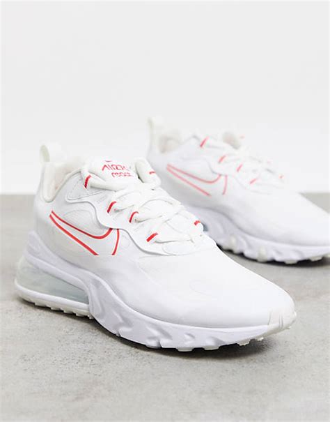 Nike Air Max 270 React Sneakers In Summit White And Siren Red Asos