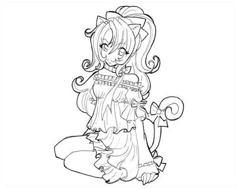 Anime Cat Ears Printable 8 Anime Girl Coloring Page Pdf  Ai