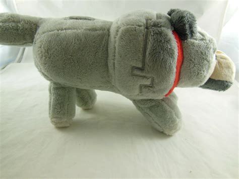 Spin Master Minecraft Grey Wolf Dog Stuffed Plush Jinx Mojang 7 X 12