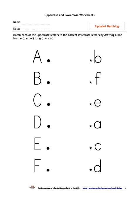 Alphabet Matching Worksheets For Preschoolers