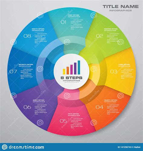 8 Steps Cycle Chart Infographics Elements For Data Presentation Stock
