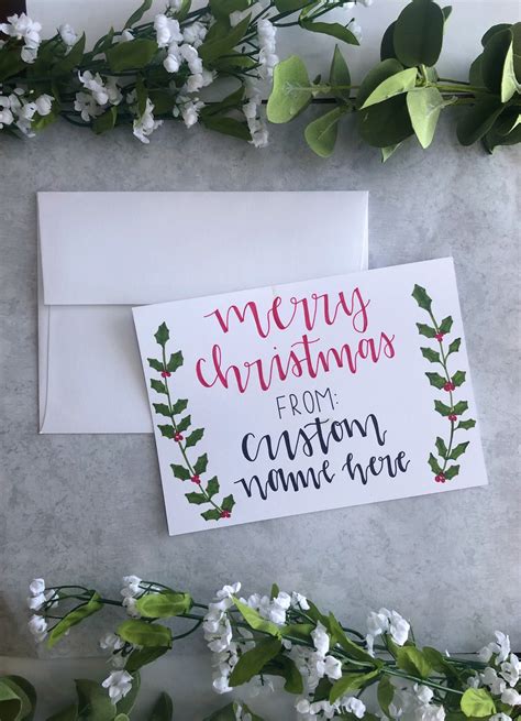 10 Pack Of Personalized Christmas Cards With Envelopes Etsy