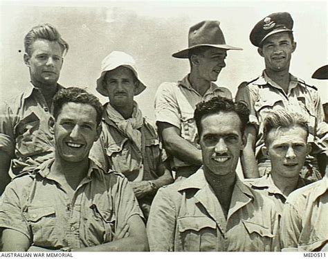 Group Portrait Of Smiling Raaf Pilots Serving With 450 Kittyhawk
