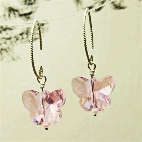 These Butterfly Earrings Feature Large Butterfly Shaped Crystals They