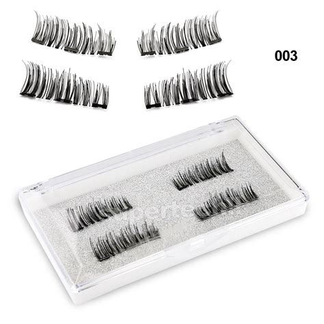 3d triple magnetic false eyelashes no glue handmade natural extension eye lashes ebay