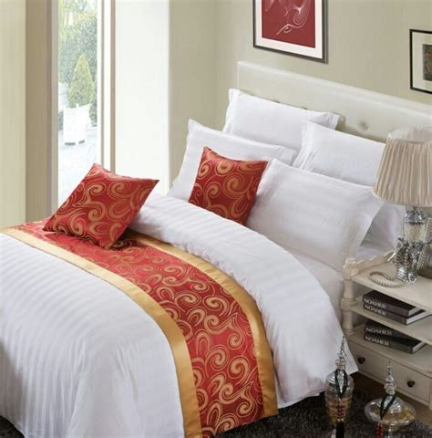 Find bedding sets, bedspreads and more wayfair. 2016 New Arrival Luxury Hotel Bed Runner Gold Edge Red ...