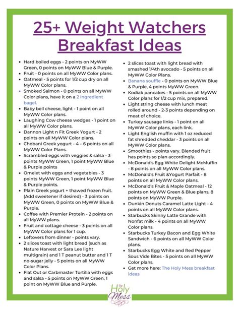 50 Weight Watchers Breakfast Recipes And Meal Plans The Holy Mess