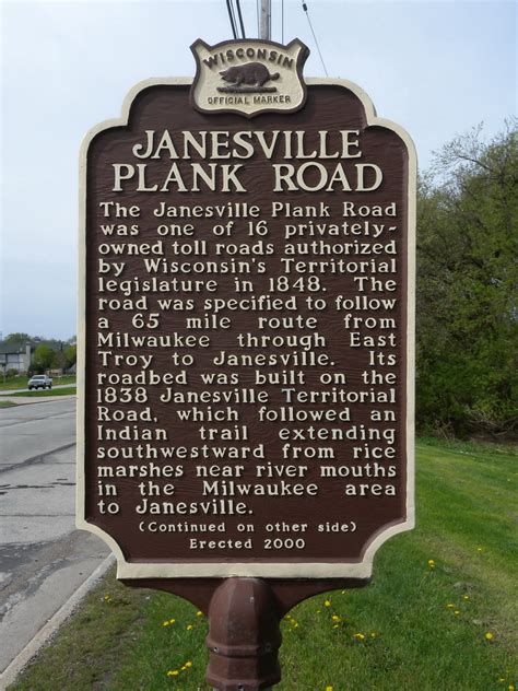 Janesville Plank Road Historical Marker Inscription The J Flickr