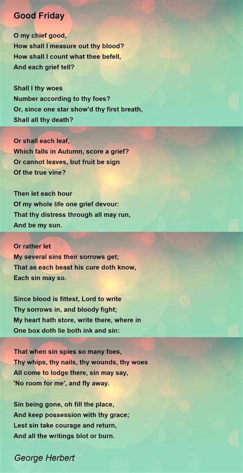 Good Friday Poem by George Herbert - Poem Hunter