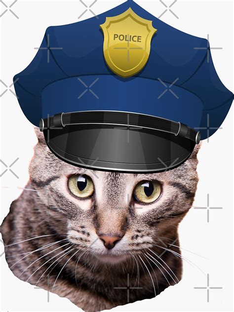 Cat Police Officer Sticker For Sale By Elleekat Redbubble