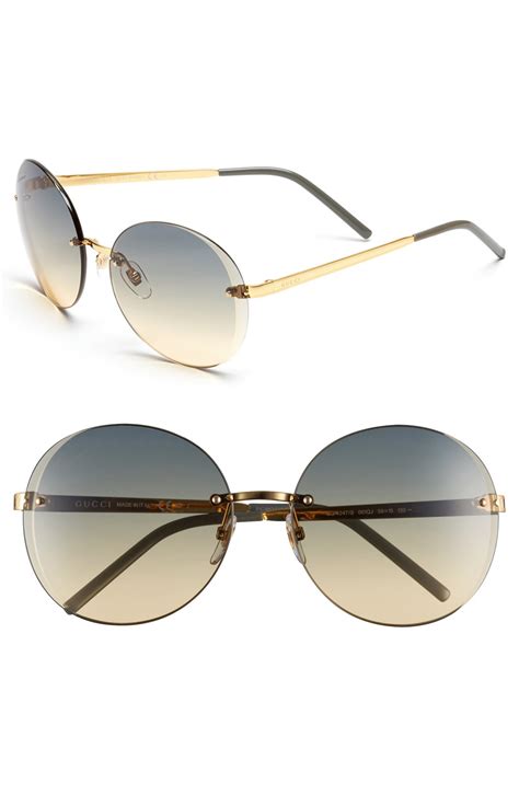 Gucci Flora 59mm Rimless Sunglasses In Gold Yellow Gold Lyst