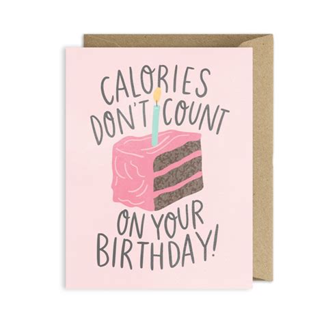 wholesaleinkedbrands calories don t count cake greeting card