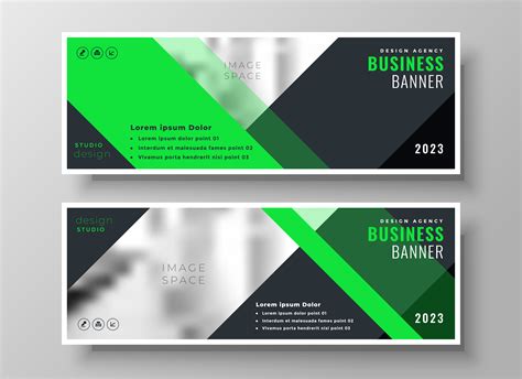 Bright Web Business Banners In Geometric Style Download Free Vector
