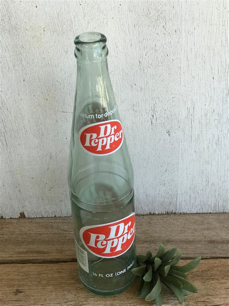 Vintage Dr Pepper Glass Bottle 16 Fl Oz One Pint Etsy
