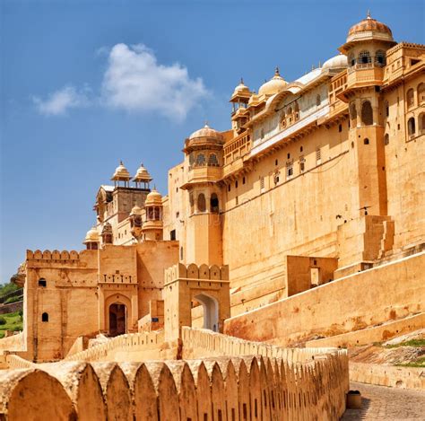 Amber Fort Jaipur India Stock Afbeelding Afbeelding Bestaande Uit