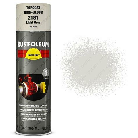 Rust Oleum Light Grey Spray Paint Industrial Hard Hat Gloss 500ml