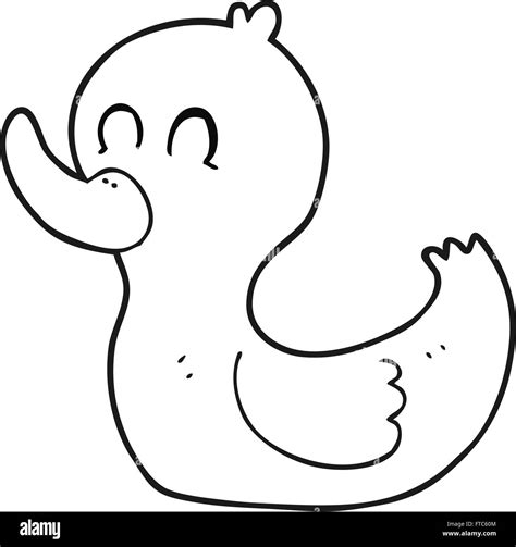 Freehand Drawn Black And White Cartoon Cute Duck Stock Vector Image