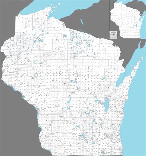 A detailed map of Wisconsin [5600x6000] [OC] : MapPorn