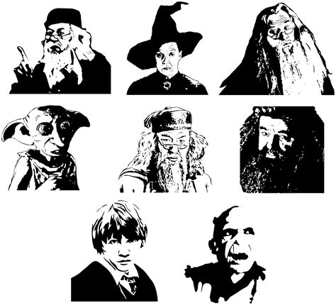 Harry Potter Characters Silhouette Svg Png Dxf Etsy