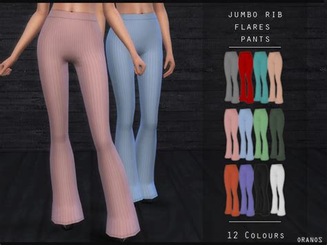Jumbo Rib Flares Pants By Oranostr At Tsr Sims 4 Updates