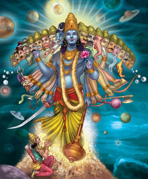 Hindu Mythology - Lord Vishnu | Lord ganesha paintings, Krishna avatar