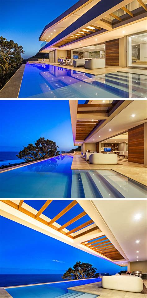 This Pool Runs The Length Of The Home And Provides Sea Views Luxury