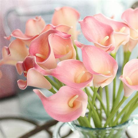 Artificial Calla Lily 10 Pcs Flower Bouquet Real Touch Calla Lilies