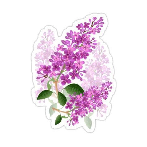 Lilac Sticker By Andarada In 2021 Floral Stickers Print Stickers
