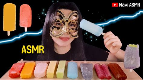 Asmr Rainbow Ice Cream Mukbang Eating Sounds Navi Asmr Youtube