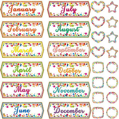 Buy 48 Pieces Confetti Monthly Headliners Set 12 Monthly Headers