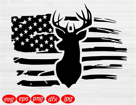Deer Hunting American Flag Svg Deer Silhouette Hunting Svg Etsy