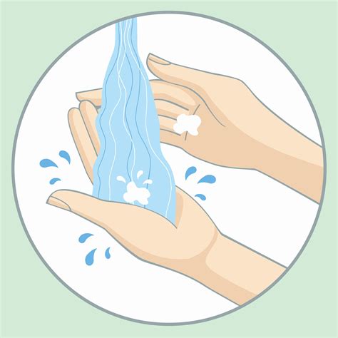 Lavarse las manos Clipart Vector Ilustración que muestra 2 manos