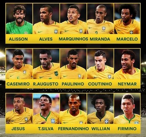 Brazil World Cup 2018 Squad Fifaworldcup Fifa2018 2018fifaworldcup