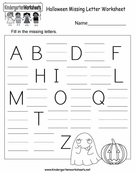 Halloween Missing Letter Worksheet - Free Kindergarten ...