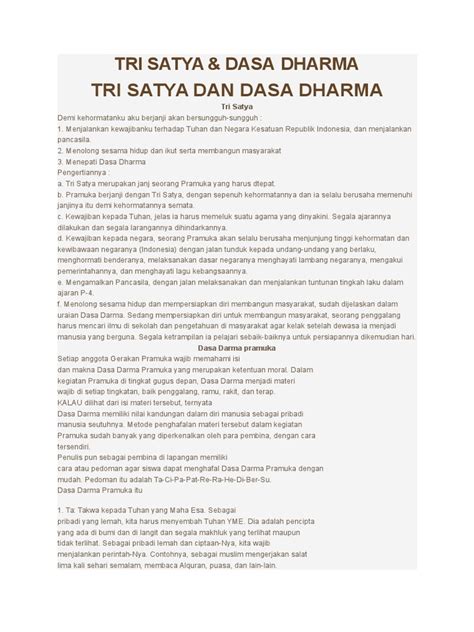 Tri Satya Dan Dasa Dharma Pramuka Pdf