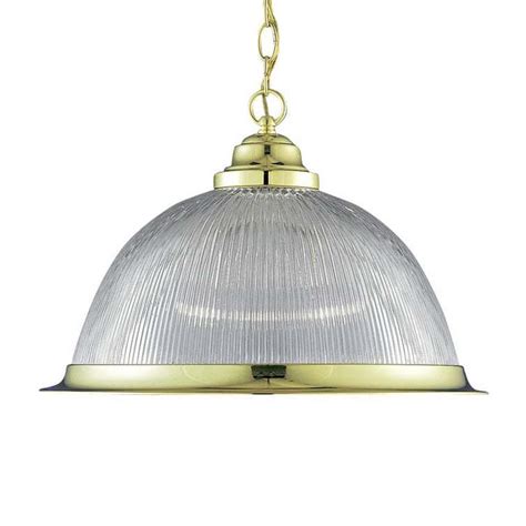 Volume International Roth Polished Brass Single Transitional Ribbed Glass Dome Pendant Light At