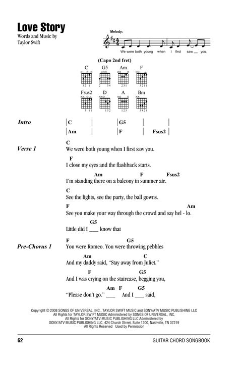 Love Story By Taylor Swift Guitar Chordslyrics Guitar Instructor