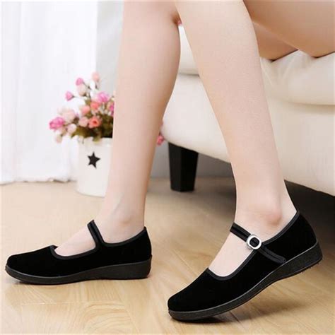 2017 mary janes ladies flats buckle strap comfortable women shoes round