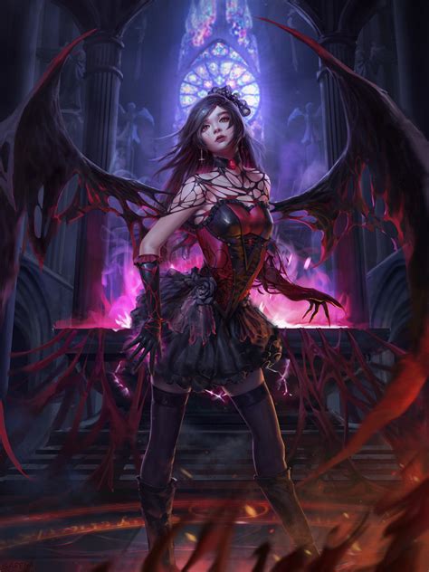 Beautiful Demon Girl Original Fantasy Character 16 Jun 2018