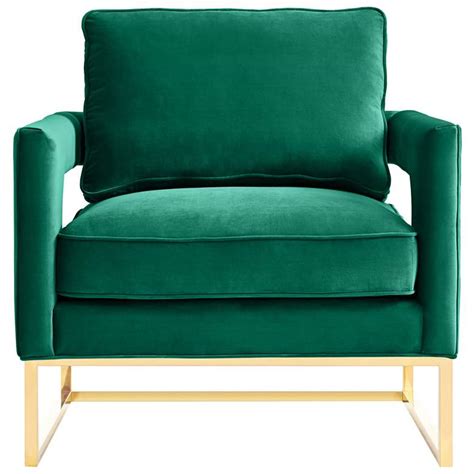 Come home to designs you love, made by us. Avery Green Velvet Armchair with Gold Legs - #68X58 ...