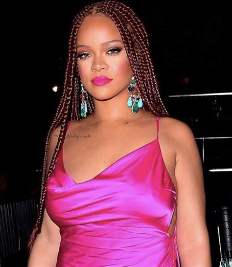rihanna in hot pink dress fenty x webster pop up cocktail party in